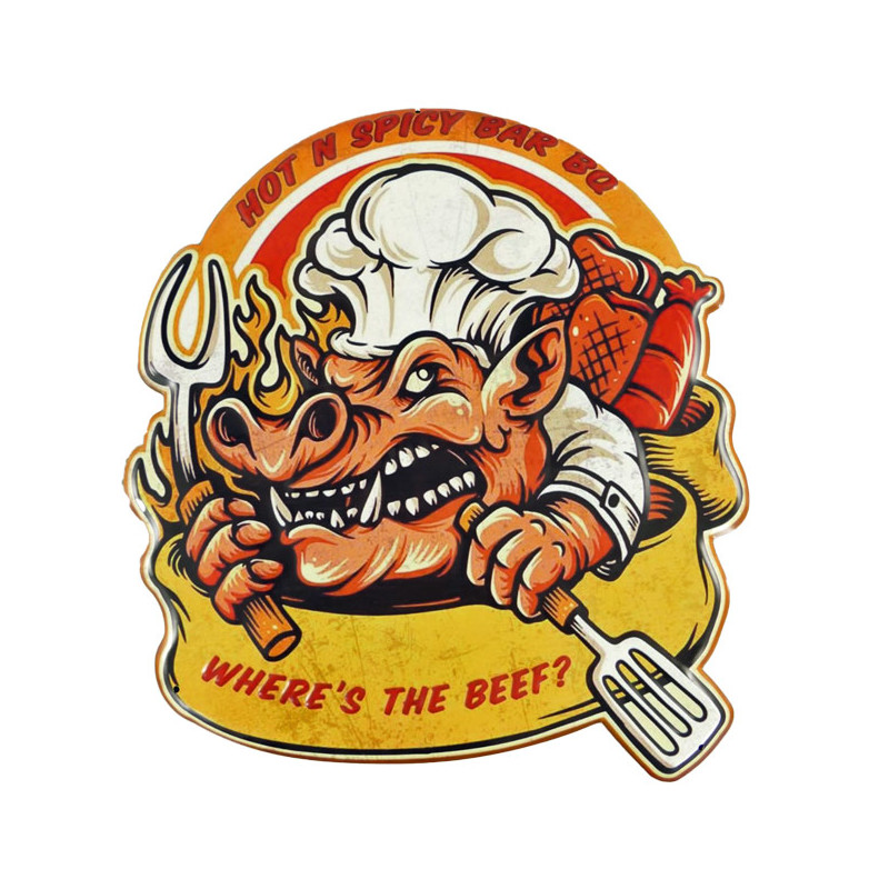 Blechschild Wheres the Beef Blechschild Wheres the Beef