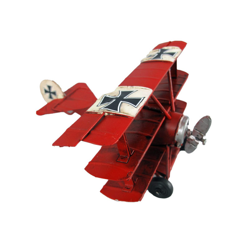 Dreidecker Blechmodell rot 16 cm Dreidecker Blechmodell rot 16 cm
