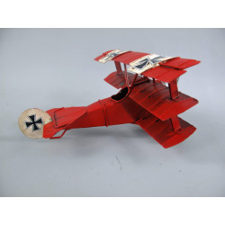 Dreidecker Blechmodell rot 16 cm