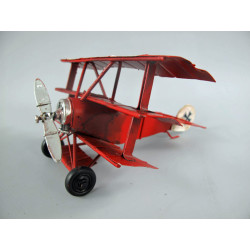 Dreidecker Blechmodell rot 16 cm