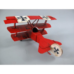 Dreidecker Blechmodell rot 16 cm