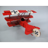 Dreidecker Blechmodell rot 16 cm
