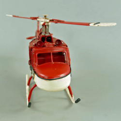 Hubschrauber Blechmodell rot 23 cm