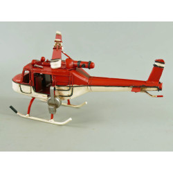 Hubschrauber Blechmodell rot 23 cm