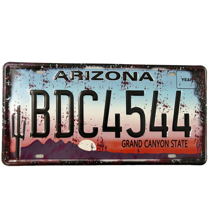 Blechschild Arizona Nummernschild Blechschild Arizona Nummernschild