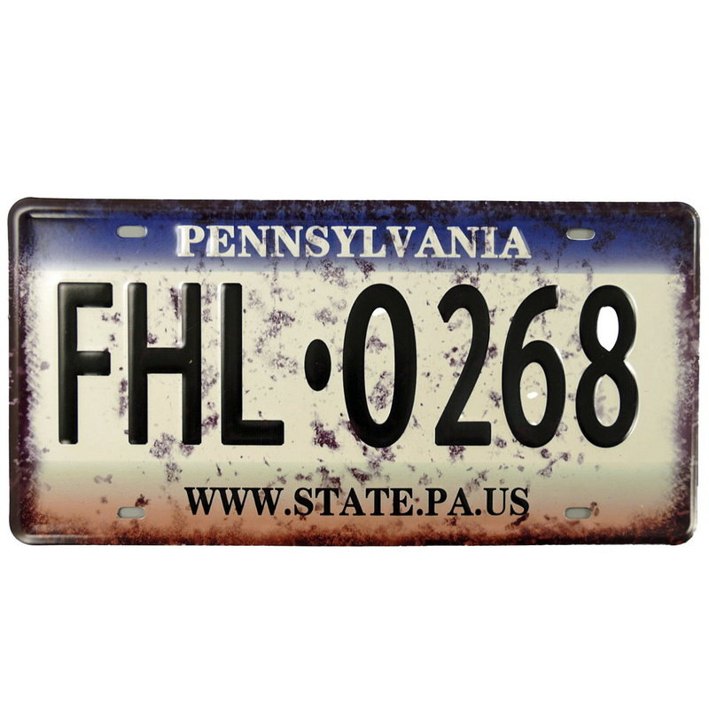 Blechschild Pennsylvania Nummernschild