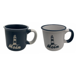 Kaffeebecher "Moin mit Leuchtturm" – Maritimes Design Hösti Becher