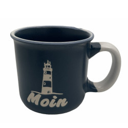 Kaffeebecher "Moin mit Leuchtturm" – Maritimes Design Hösti Becher