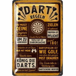 Blechschild Dart Regeln - Lanolu 20x30 cm