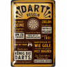 Blechschild Dart Regeln - Lanolu 20x30 cm