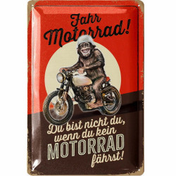 Blechschild Fahr Motorrad - Lanolu 20x30 cm