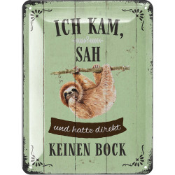 Blechschild ich kam sah und hatte direkt keinen Bock - Lanolu 15x20 cm