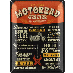 Lustiges Blechschild Motorrad Gesetze – Lanolu Metallschild 30x40 cm