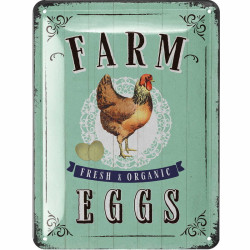 Lanolu Blechschild Farm Eggs