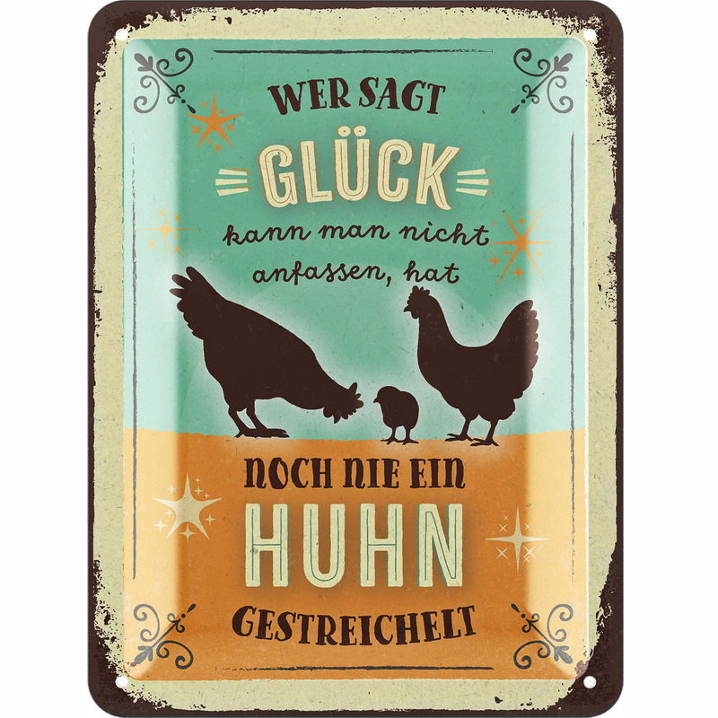 Lanolu Blechschild „Wer sagt, Glück kann man nicht anfassen“ – Deko