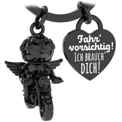 Motorrad Schlüsselanhänger – Dein Schutzengel auf zwei Rädern - schwarz