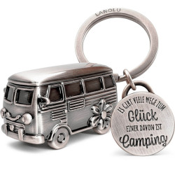 Schlüsselanhänger im Wohnmobil-Design – Dein Glücksbegleiter beim Camping - silber