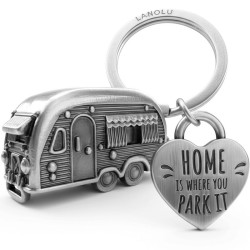 Schöner Schlüsselanhänger "Caravan" – Dein treuer Begleiter für jedes Abenteuer - silber
