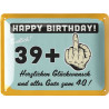 Blechschild Happy Birthday 40 Jahre Geburtstag 15x20 cm