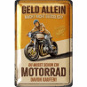Lanolu Blechschild Geldallein macht nicht glücklich Motorrad 20x30 cm