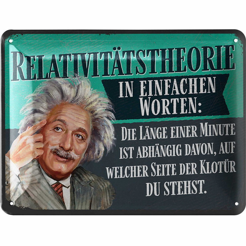 Lanolu Blechschild Relativitätstheorie – Nostalgische Deko & Geschenkidee