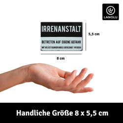 Lanolu Kühlschrank-Magnet „Irrenanstalt“ | Lustiger Nostalgie-Magnet