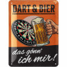 Blechschild Dart & Bier 15x20 cm