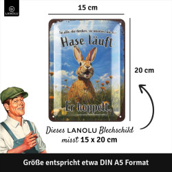 Blechschild Hase läuft 15x20 cm