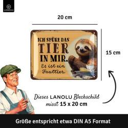 Lanolu Blechschild lustig – Ich spüre das Tier in mir | Nostalgie Deko