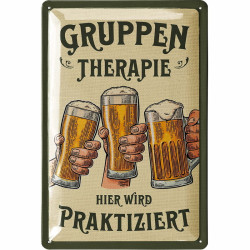 Lanolu Blechschild Gruppentherapie 20x30 cm