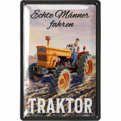 Lanolu Blechschild Echte Männer fahren Traktor 20x30 cm