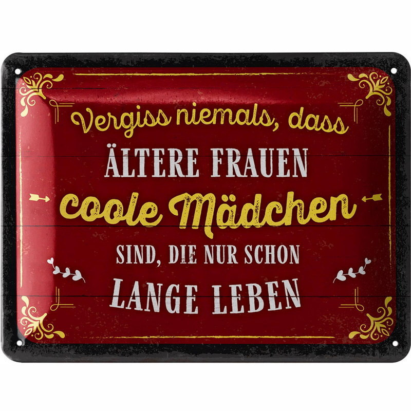 Lanolu Blechschild Ältere Frauen - coole Mädchen 15x20 cm