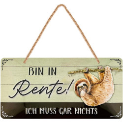Lanolu Hängeschildschild Bin in Rente