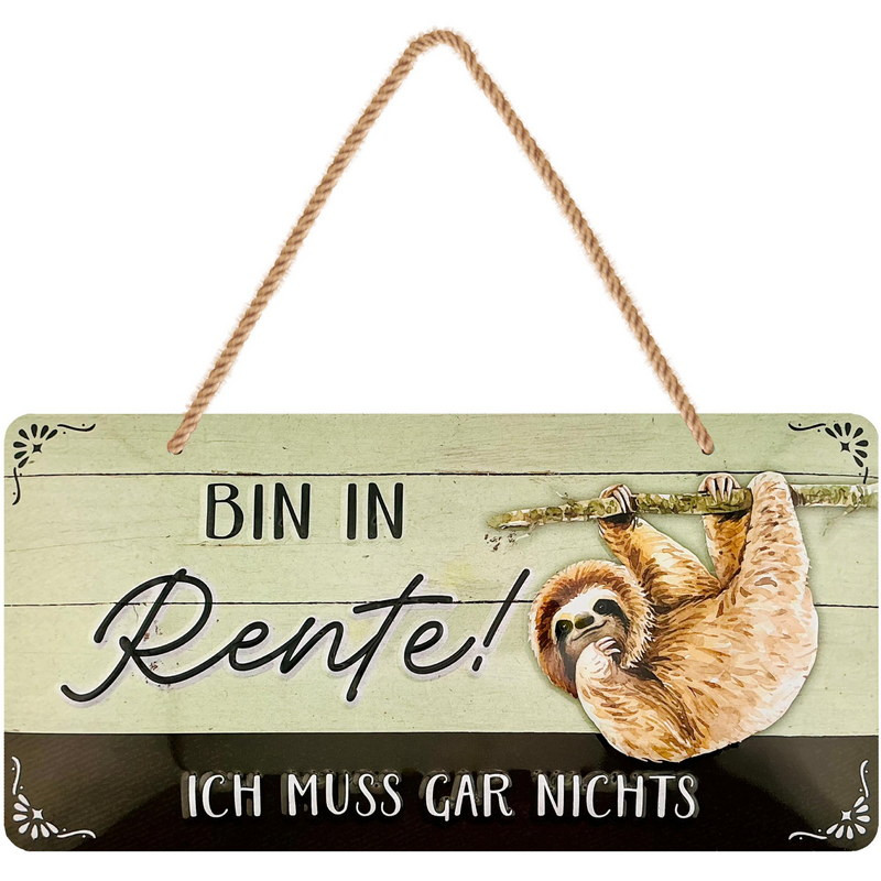 Lanolu Hängeschildschild Bin in Rente