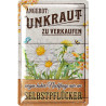 Lanolu Blechschild Unkraut zu verkaufen 20x30 cm