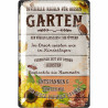 Lanolu Blechschild Gartenregeln 20x30 cm