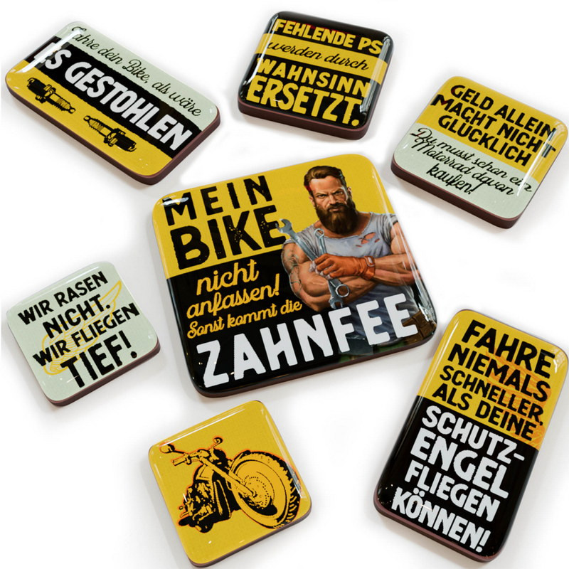 Lanolu Kühlschrank-Magnet-Set Biker- 7-teilig