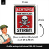 Lanolu Blechschild Achtung! Wer hier klaut stirbt 15x20 cm