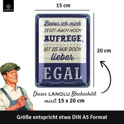 Lanolu Blechschild Bevor ich mich jetzt auch noch aufrege 15x20 cm