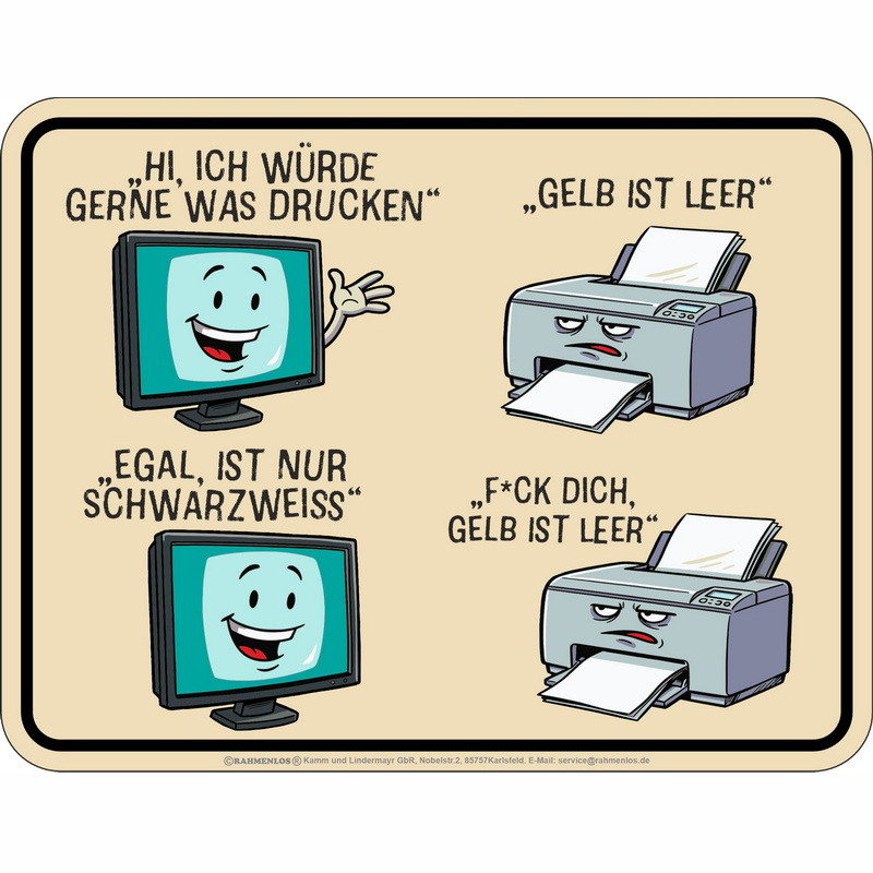 Blechschild Gelb ist leer - RAHMENLOS®