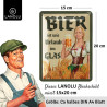 Lanolu Blechschild "Bier ist wie Urlaub im Glas" – Retro 15x20 cm