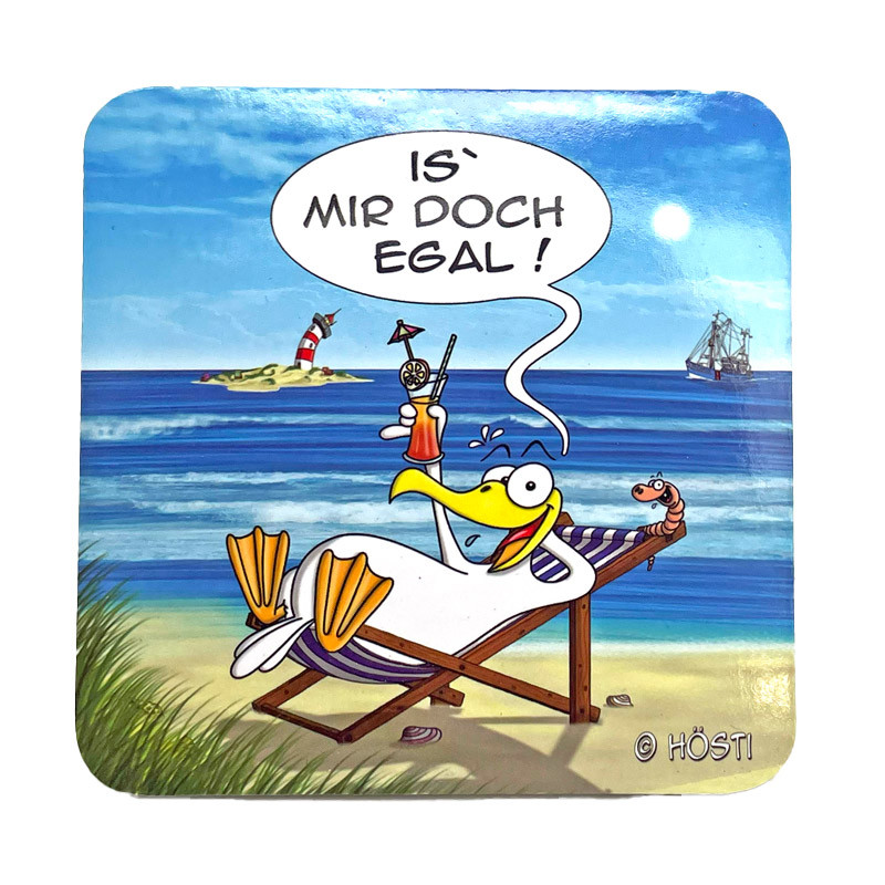 Bierdeckel "Is mir doch egal" aus Kork - Glasuntersetzer