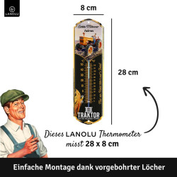 Lanolu Thermometer Echte Männer fahren Traktor