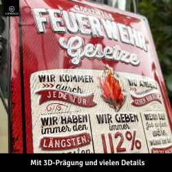 Lanolu Blechschild Feuerwehrgesetze