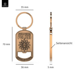 Lanolu Schlüsselanhänger Polizei aufmachen - mit Flaschenöffner