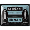 Lanolu Blechschild Getränkerückgabe - 15x20 cm Motivprägung