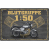 Blechschild Blutgruppe 1:50 kaufen | Lustiges Metallschild 20x30 cm Deko Geschenk