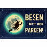 Lustiges Blechschild Besen bitte hier parken kaufen | Deko & Geschenkidee 20x30 cm