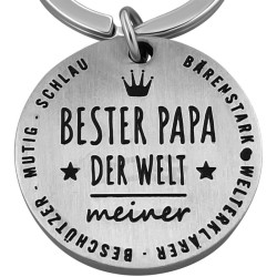 Schlüsselanhänger Bester Papa der Welt kaufen – Hochwertig mit Geschenkbeutel