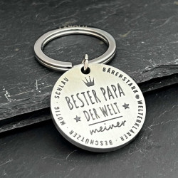 Schlüsselanhänger Bester Papa der Welt kaufen – Hochwertig mit Geschenkbeutel